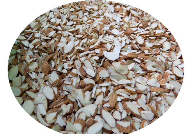 Sliced nuts by nut slicing machine